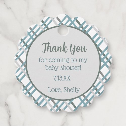 Sage and Gray baby shower favor tags
