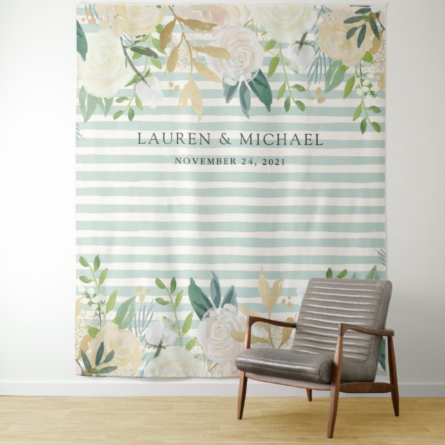 Sage and Ivory Floral Backdrop | Photo Booth (In Situ)