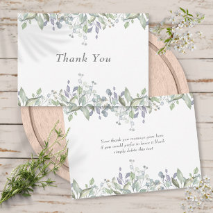 Sage and Lilac Country Greenery Thank You Card