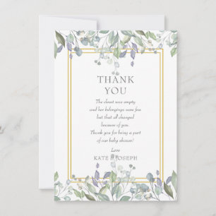 Sage and Lilac Pasture Baby Shower Thank You Poem