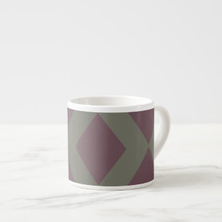 Sage and Maroon Diamond Pattern Espresso Cup