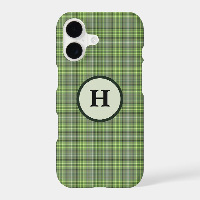 Sage and Olive Green Plaid iPhone Case (Back)
