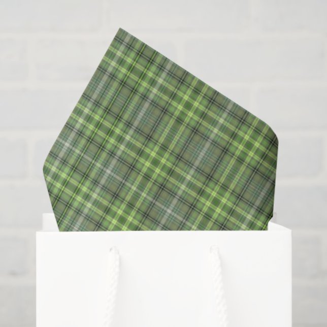 Sage and Olive Plaid Tissue Paper (Gift Bag)