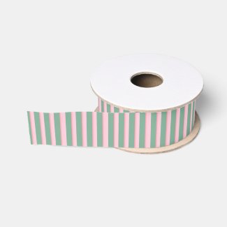 Sage and Pink Ombre Thin Stripe Grosgrain Ribbon