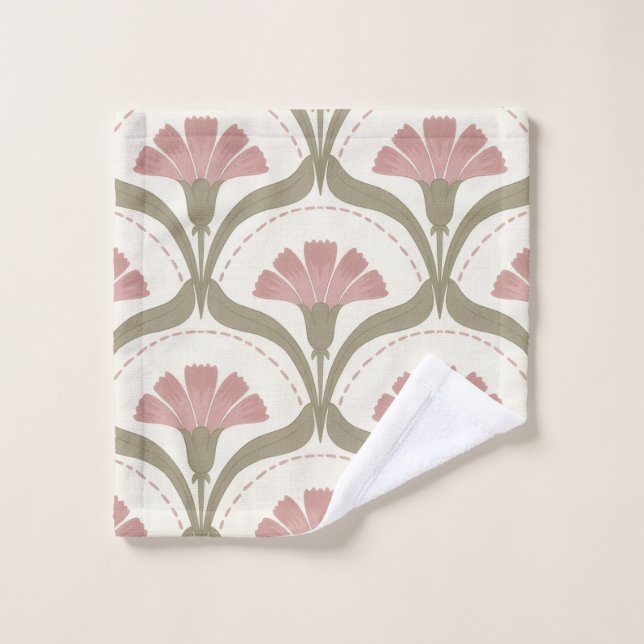 Sage and Rose Bathroom Towel Set (Wash Cloth)