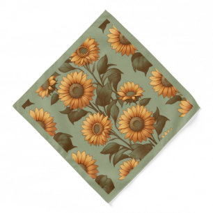 Sage and Sunflowers II Bandana