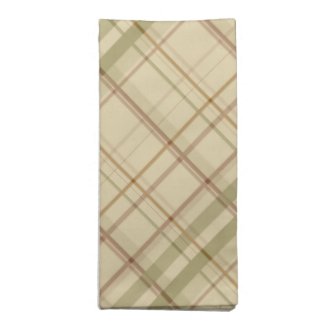 Sage and Tan Soft Plaid Cloth Napkin