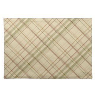 Sage and Tan Subtle Plaid Cloth Placemat