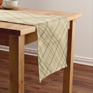 Sage and Tan Subtle Plaid Table Runner