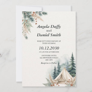 Sage and Terracotta Glamping Bell Tent Bohemian Invitation