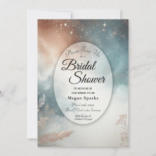 Sage and Terracotta Stardust Skies Bridal Shower Invitation