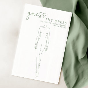 Sage and White Bridal Shower Guess The Dress Game