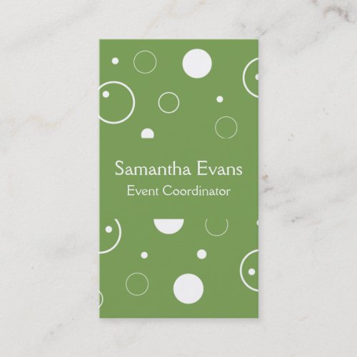 Sage and White Bubbles Business Card