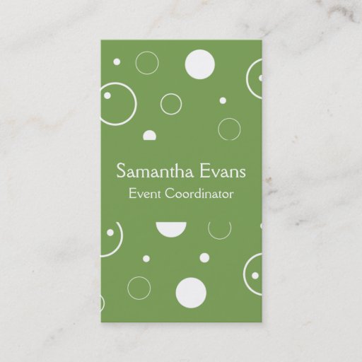 Customizable Sage and White Bubbles Business Card