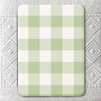 Sage and White Buffalo Plaid Gingham Kindle Cover
