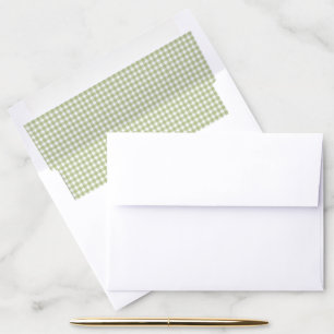 Sage And White Gingham Envelope Liner