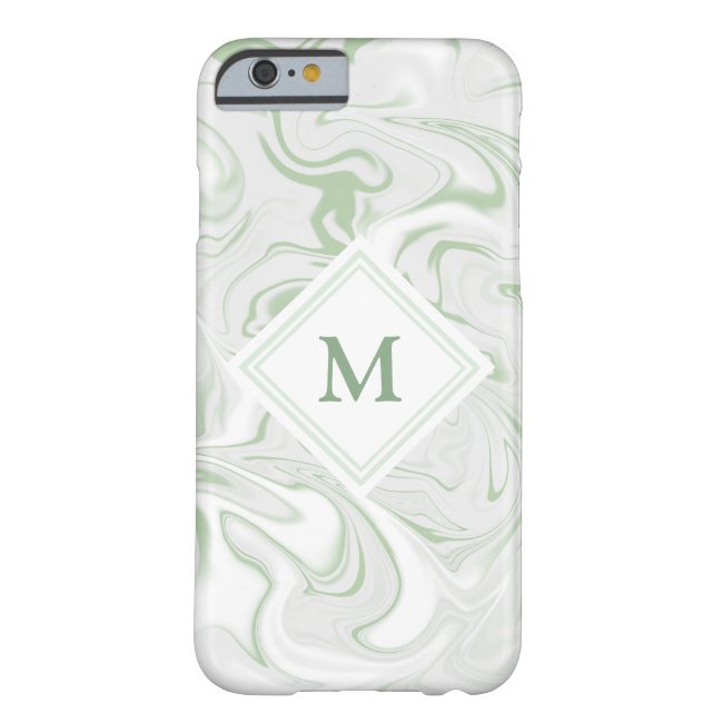 Sage and White Marble look with Diamond Monogram