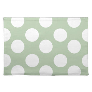 Sage and White Polka Dot Placemat