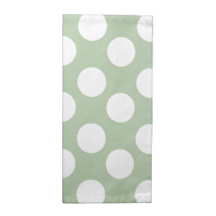 Sage and White Polka Dot Print Cloth Napkins