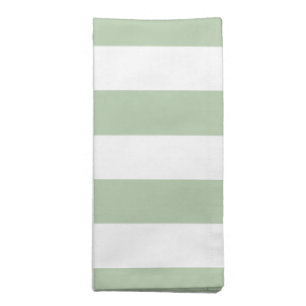 Sage and White Striped Cloth Napkin