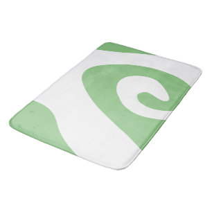 Sage and White Swirl Wave Bath Mat