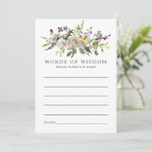 Sage and White Watercolor Bridal Shower Advice Invitation (Standing Front)