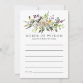 Sage and White Watercolor Bridal Shower Advice Invitation (Front)