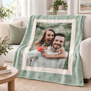 Sage Arch Photo Mid Century Modern Minimalist Fleece Blanket