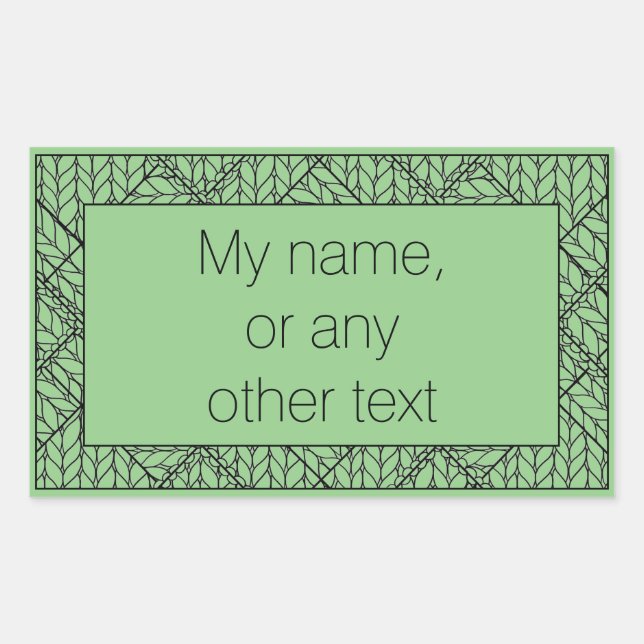 SAGE ARGYLE KNIT Rectangle Sticker + Text  (Front)