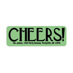 Sage Art Deco Cheers Address Label
