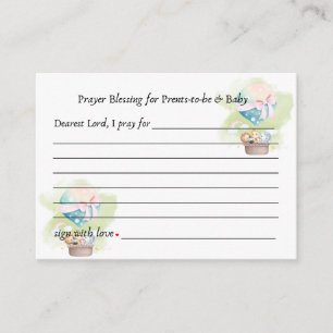Sage Baby Animals Safari in a Hot Air Balloon Pray Enclosure Card