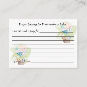 Sage Baby Animals Safari in a Hot Air Balloon Pray Enclosure Card