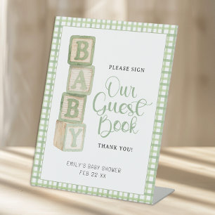 Sage Baby Blocks Please Sign Our Guest Book Sign
