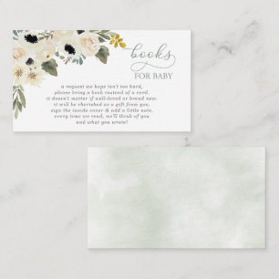 Sage Baby in Bloom Ivory Baby Shower Book Request Enclosure Card