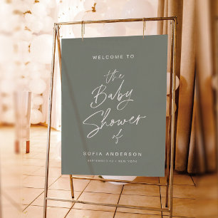 SAGE Baby Shower Welcome Sign 18x24 Foam Board