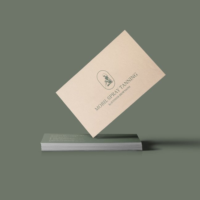Sage Beige Spray Tanning Beauty Body Skincare Business Card