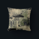 Sage Black & Beige Abstract Painting Design Throw Pillow<br><div class="desc">Stylish throw pillow features an artistic abstract painting design in a sage green, black and beige color palette. An artistic abstract painting design built on combinations of layered painting texture resulting in an interesting abstract painting pattern. The layered paint strokes give depth and perspective to the overall design. A modern...</div>