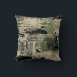 Sage Black & Beige Abstract Painting Design Throw Pillow<br><div class="desc">Stylish throw pillow features an artistic abstract painting design in a sage green, black and beige color palette. An artistic abstract painting design built on combinations of layered painting texture resulting in an interesting abstract painting pattern. The layered paint strokes give depth and perspective to the overall design. A modern...</div>
