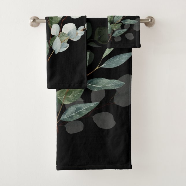 SAGE BLACK EUCALYPTUS BATHROOM TOWEL SET (Insitu)