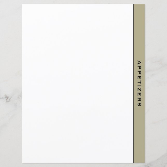 Sage Black & White Recipe Divider | Appetizers (Front)