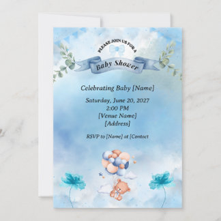 Sage Blue Baby Shower Invitation 🌿🍼