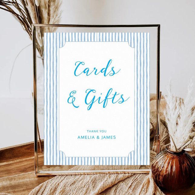 Sage Blue Cards and Gifts Wedding Bridal Shower Poster (Creator Uploaded)