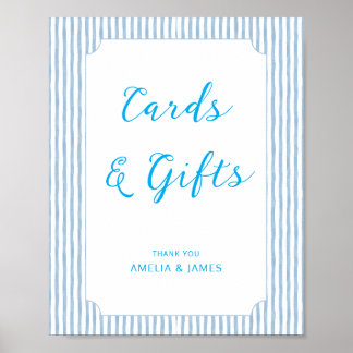 Sage Blue Cards and Gifts Wedding Bridal Shower Poster