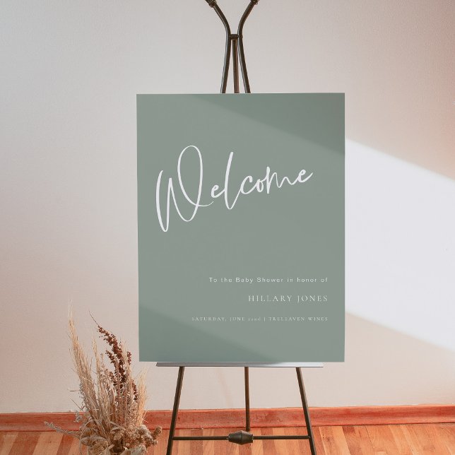 Sage Blue/ Green Baby Shower Welcome Sign (Creator Uploaded)