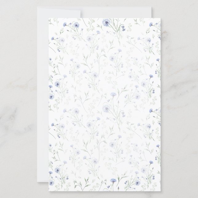 Sage Blue Watercolor Wildflower (Front)