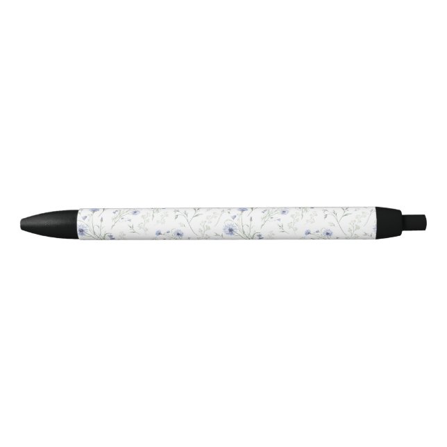 Sage Blue Watercolor Wildflower Pen (Front)