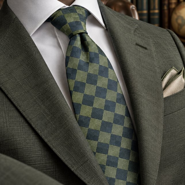 Sage Blue Woven Argyle Pattern Neck Tie (Creator Uploaded)