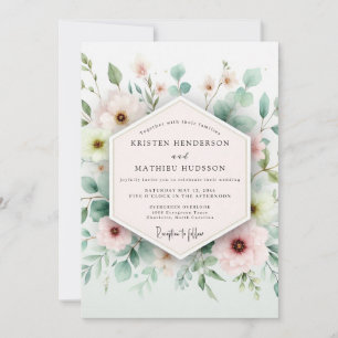 Sage & Blush Airy Botanical Wedding Invitation