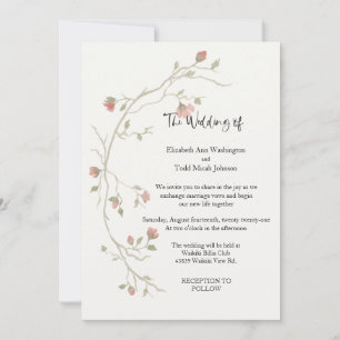 Sage & Blush Boho Watercolor Wedding Invitation