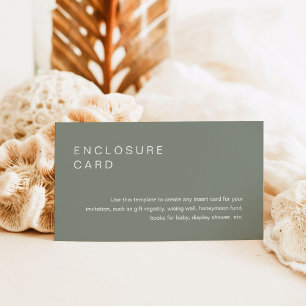 SAGE Bohemian Enclosure Card Invitation Insert